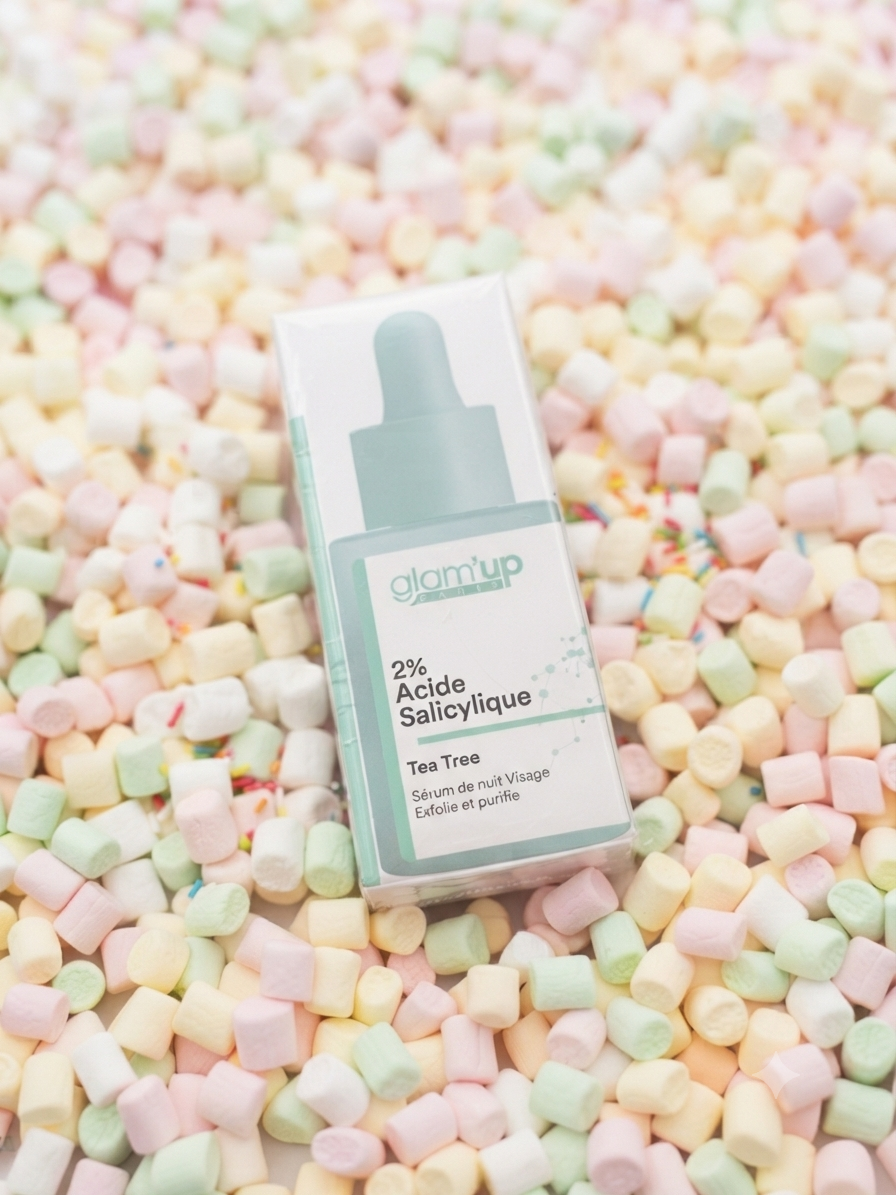 ✨ Sérum Purifiant (2% Acide Salicylique & Tea Tree) : Pour une peau nette et purifiée.