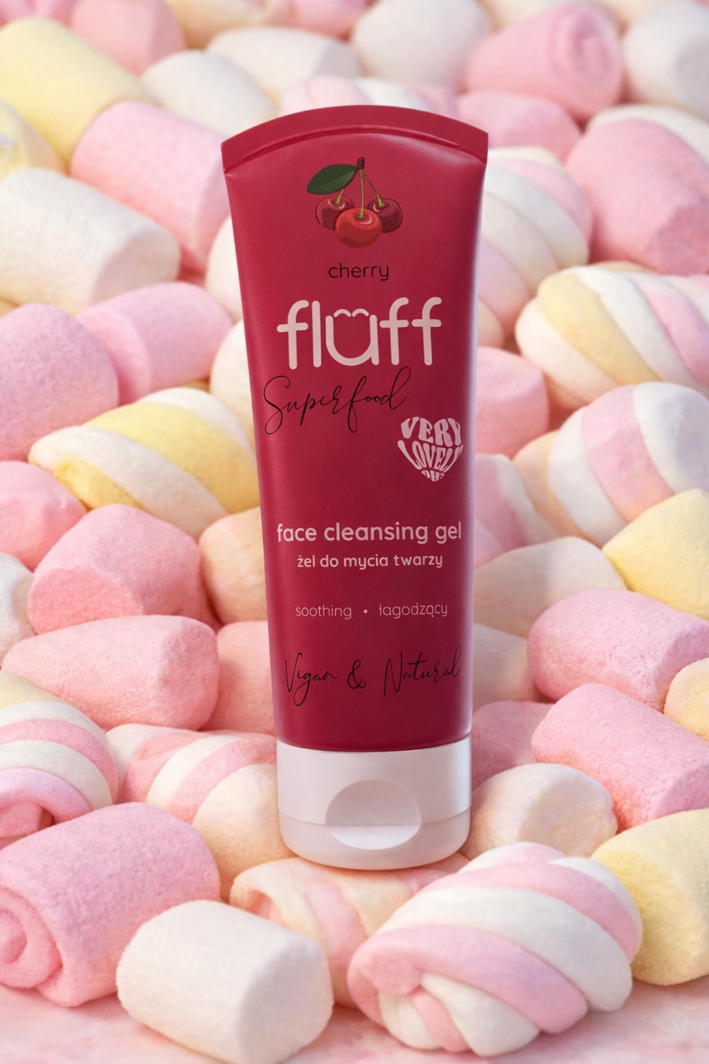 🍒 Fluff Superfood Cherry – Gel nettoyant visage (sans parabene , sans silicone )