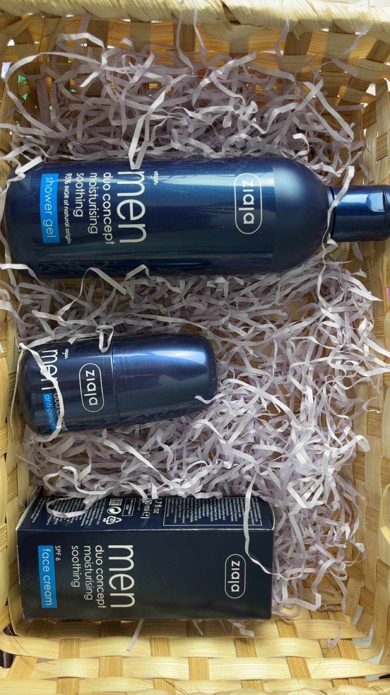 🎁Coffret homme ziaja en corbeille avec emballage 🌸