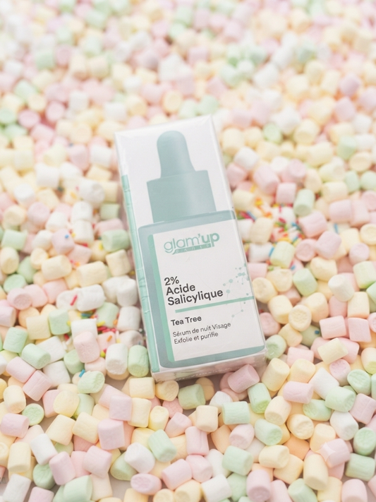 ✨ Sérum Purifiant (2% Acide Salicylique & Tea Tree) : Pour une peau nette et purifiée.