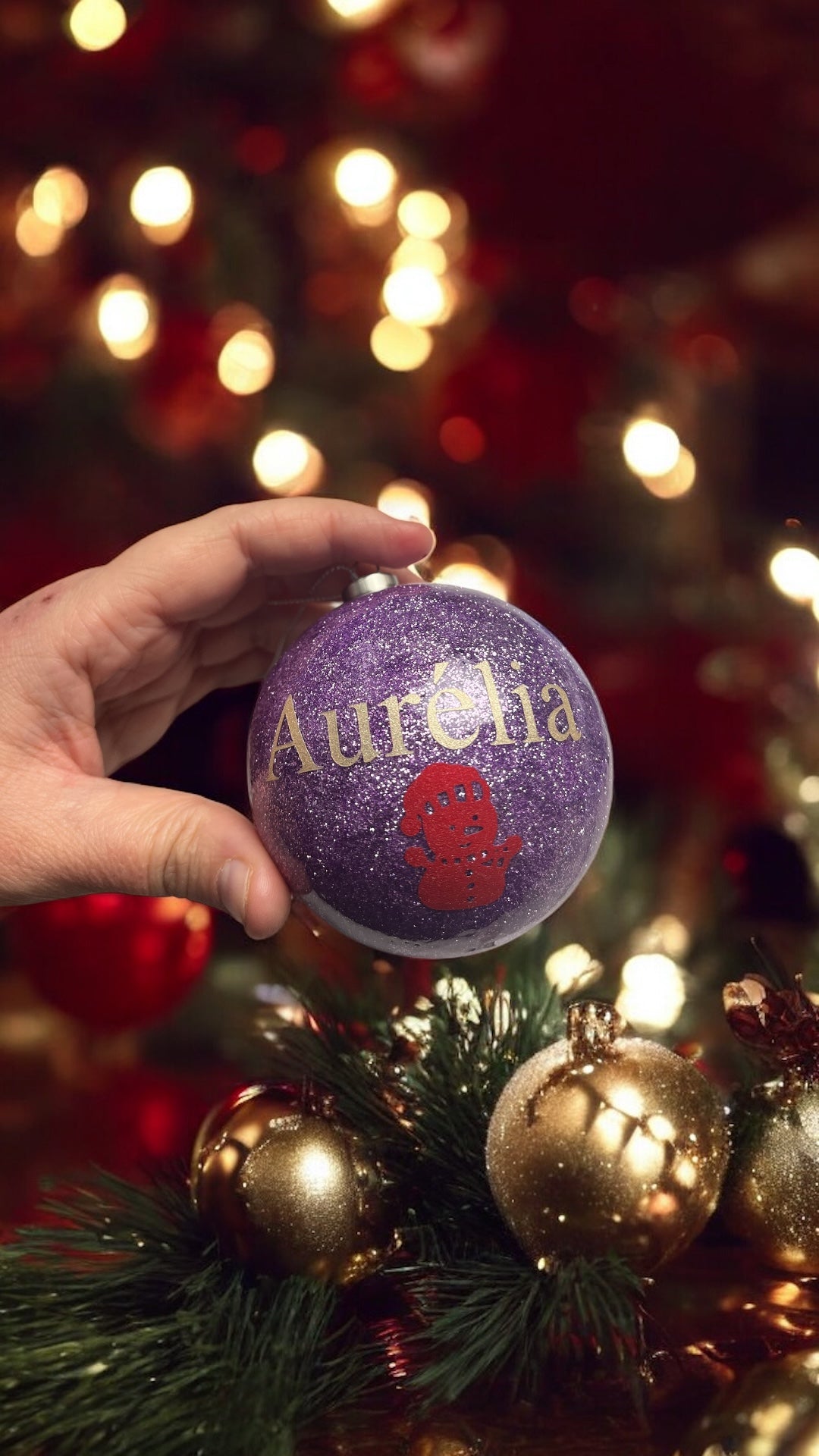 Boules de Noël avec prénom personnalisées (fait main)