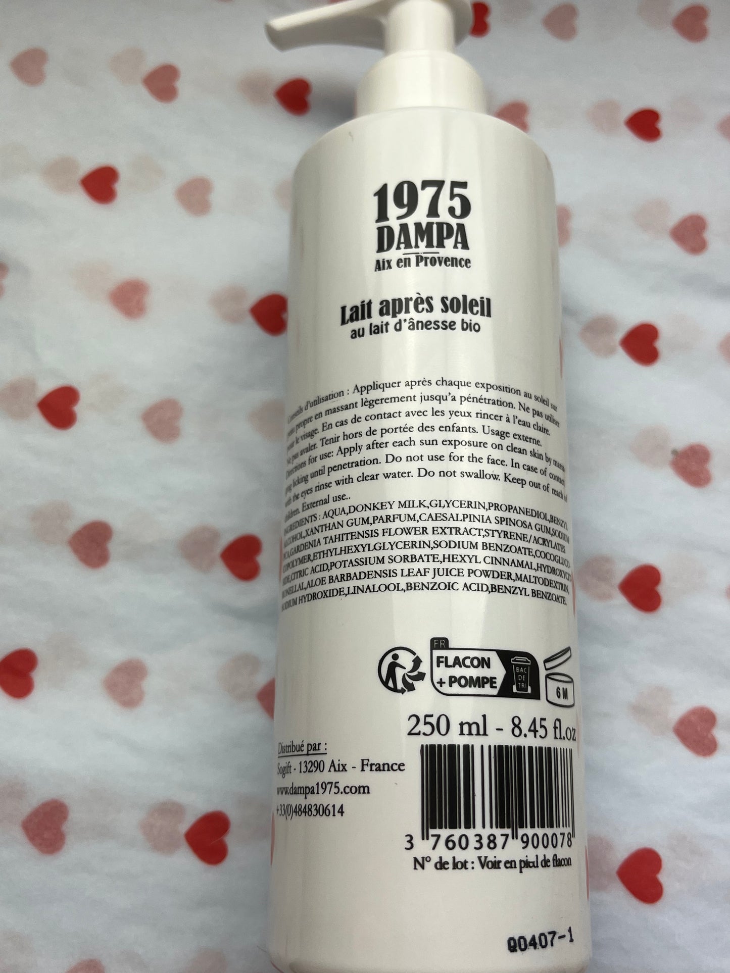 Lait d’ânesse après soleil en pipette de 250 ml
